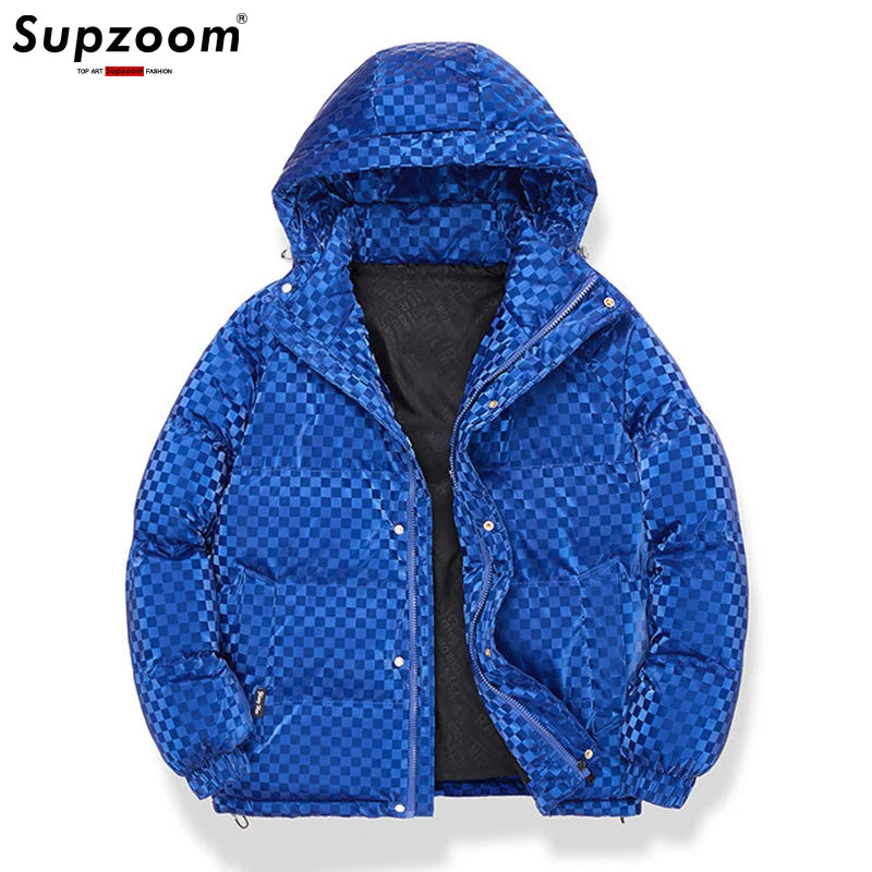 New Arrival Casual Mens Winter Trendy Hooded Bread Couple Bright Face Starry Thickened Coat Cotton-Padded Jackets