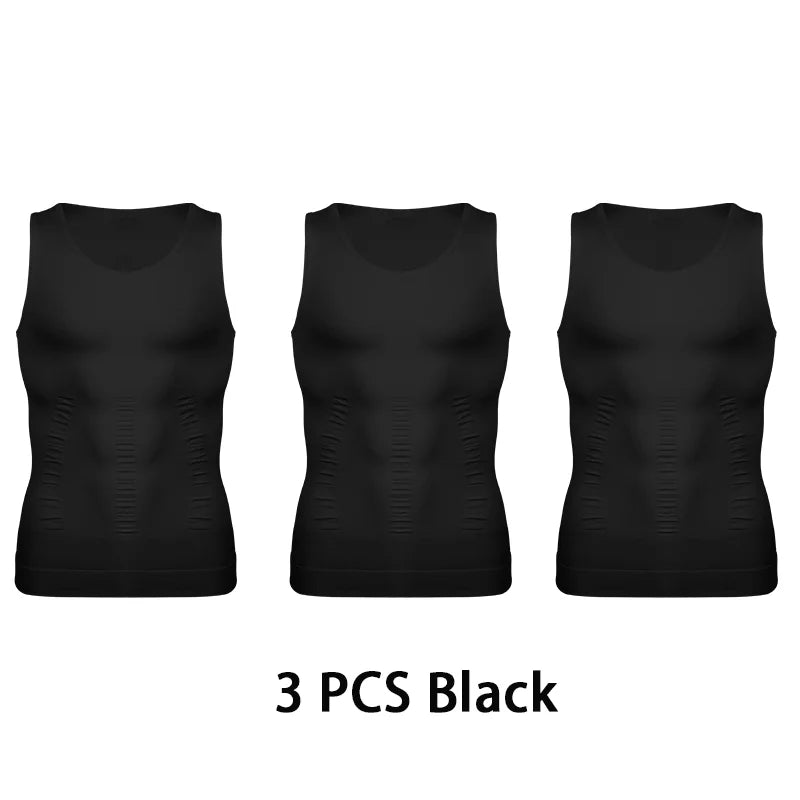 Mens Slimming Body Shaper Vest Shirt Abs Abdomen Slim Gym Workout Tummy Control Compression Tank Top Sleeveless Shapewear
