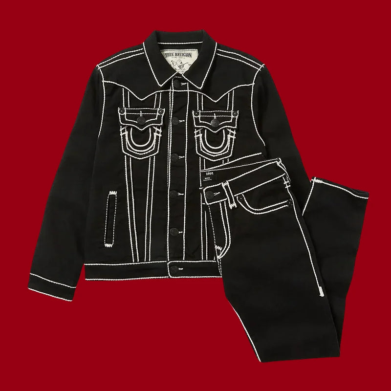 Hip Hop Retro Fashion Brand Denim Jacket Y2K Street Wear Washed Embroidered Motorcycle Sports Jacket Thickened Men'S Clothing