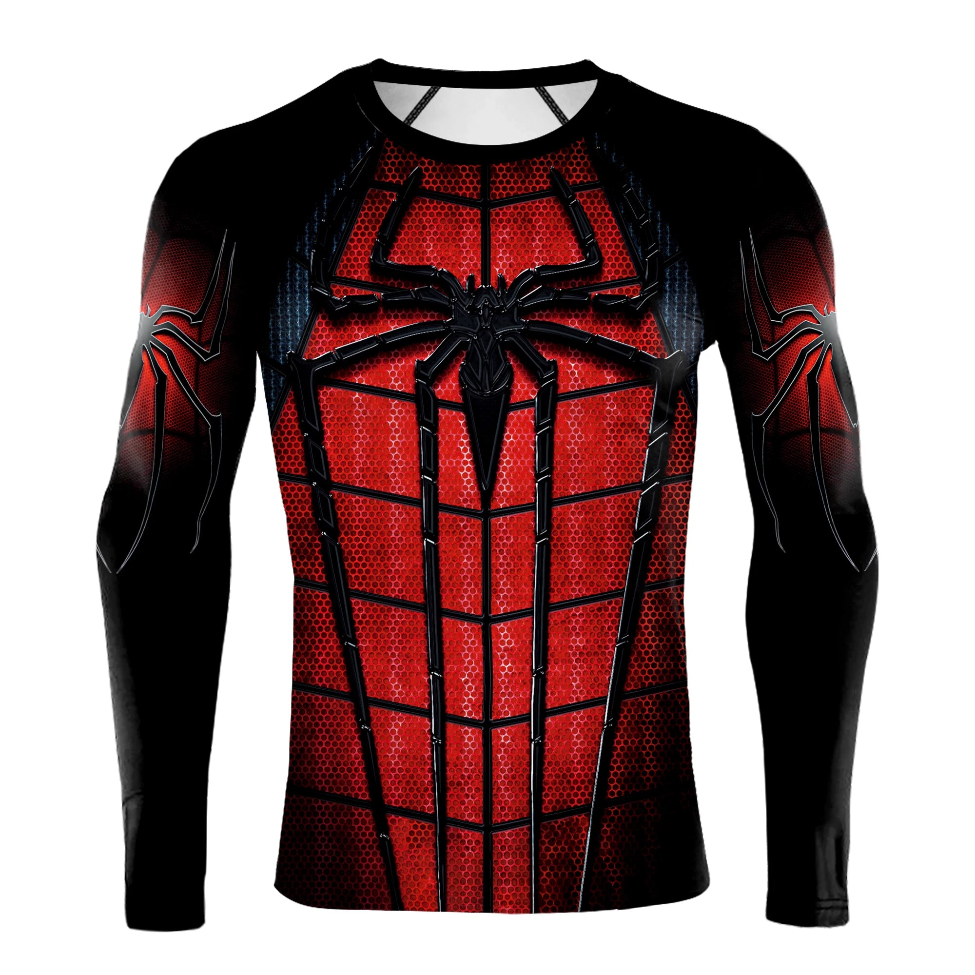 Compression Shirts for Men Long Sleeve Comics Spider Cosplay T-Shirt Superhero Top Elastic Fitness Sportwear Fitness Top Clothes