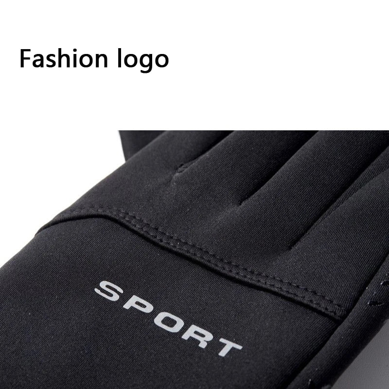 Winter Men's Gloves Are Velvet-Lined, Warm, Non-Slip, and Have Two Fingers Exposed for Driving and Riding Motorcycles, Windproof and Waterproof Gloves