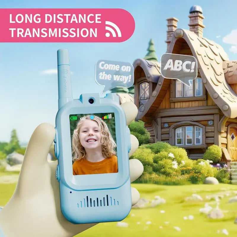 Aontess Kids Video Walkie Talkies Toys- 2 Pack, Long Range, No Internet Connection Required, with Camera, Ideal for 3 - 12 Year Olds, Perfect for Outdoor Play & Indoor Fun,Holiday Gifts for Children, Christmas Gifts