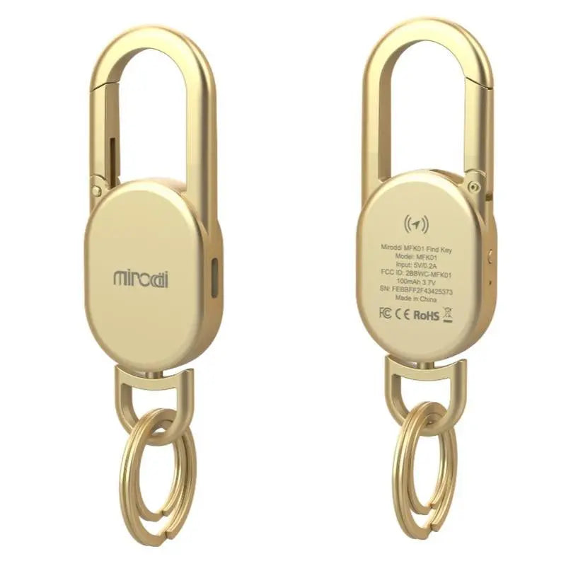 Miroddi for Keychain with Tracker, Men'S Accessories Works with Apple Find My, Heavy Duty Metal Carabiner Car Key Chains with GPS Tracker, Anti-Lost Keyring Finder Locator, Rechargeable, Steel, Waterproof, Gift for Mens, Males, Husbands, Bluetooth Black