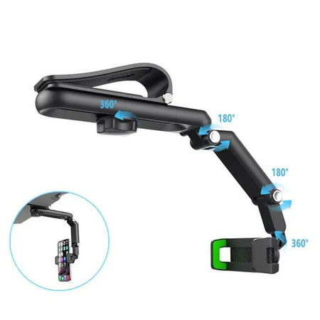 New 1080° Multi-Function Sun Visor Universal 360 Degree Rotating Phone Holder Suitable for Any Scene Car Holder - Rotatable and Retractable