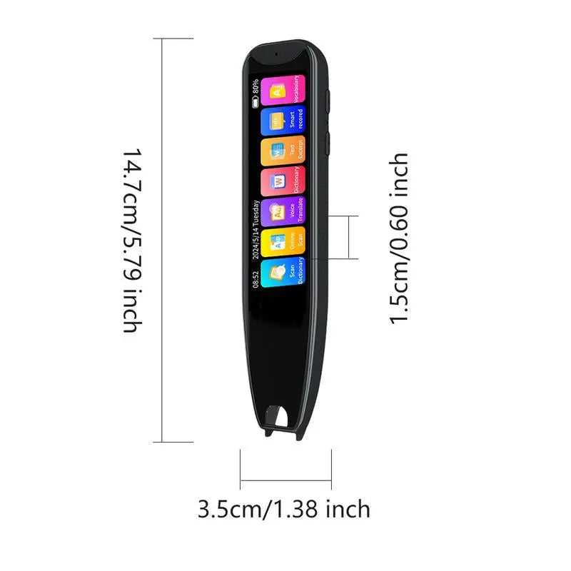 Smart Translation Pen with 60+ Languages Online Scan & Voice Translation for Reading Support & Language Learners Multilingual Device with 3.69-Inch Large Screen & High Fidelity Speakers