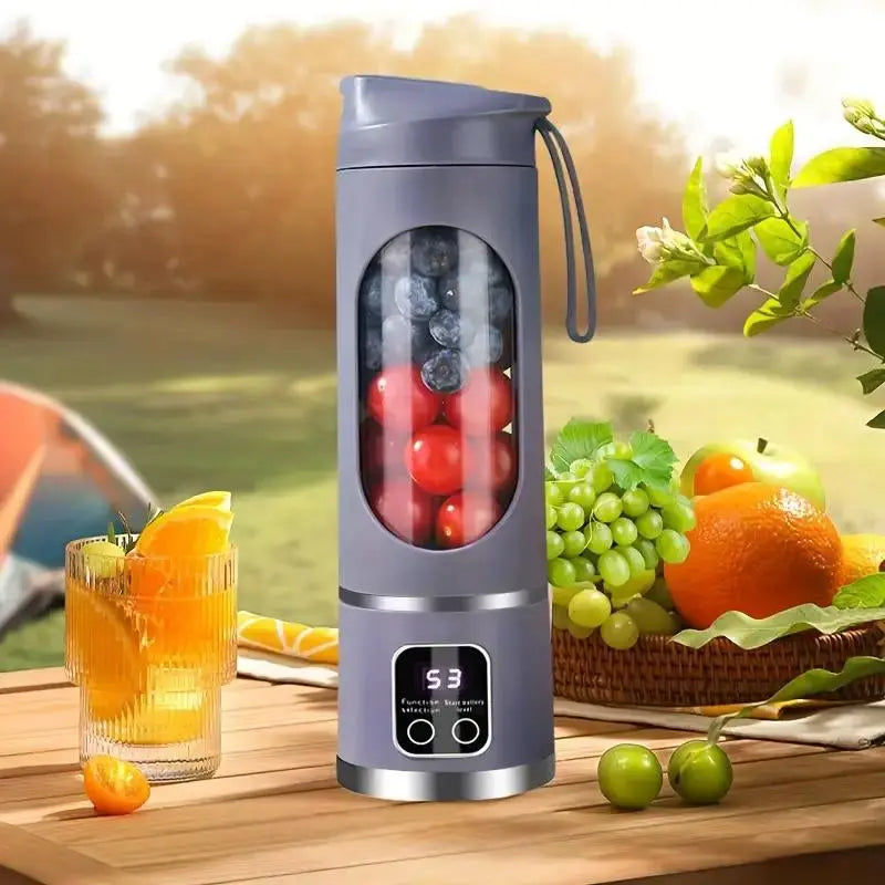 Portable Electric Blender Cup 23.67 Oz with 12 Blades LCD Display USB Rechargeable 50 Watts One-Button Control for Smoothies & Juices Sus Teas Electricjuicer Vegetable Juicer Rechargeable Juicer Blender