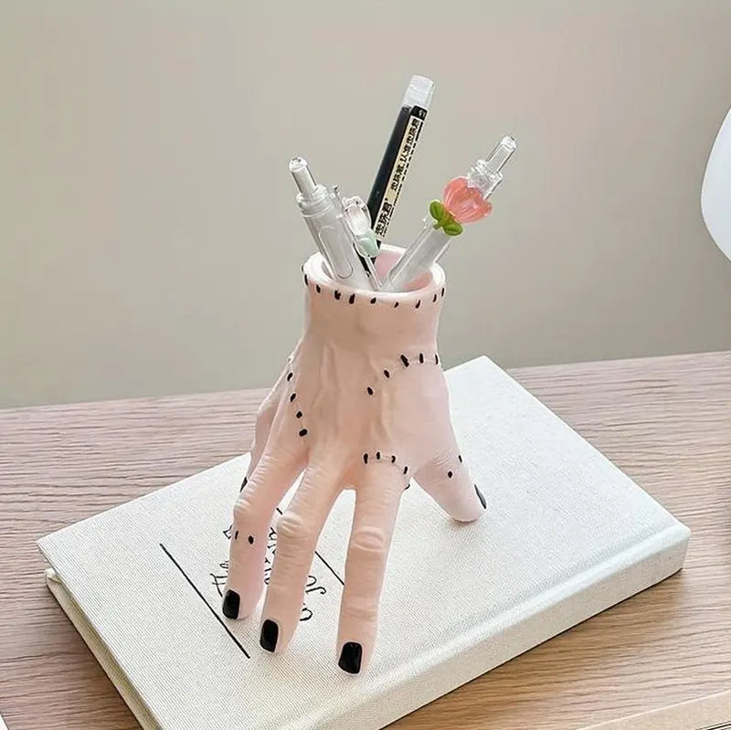1Pc Creative Frankenstein'S Hand Pen Holder, Spooky Abs Resin Desk Organizer for Small Plants, Perfect Halloween Decor for Office & Garden, Desk Accessory, Office Desk Accessories