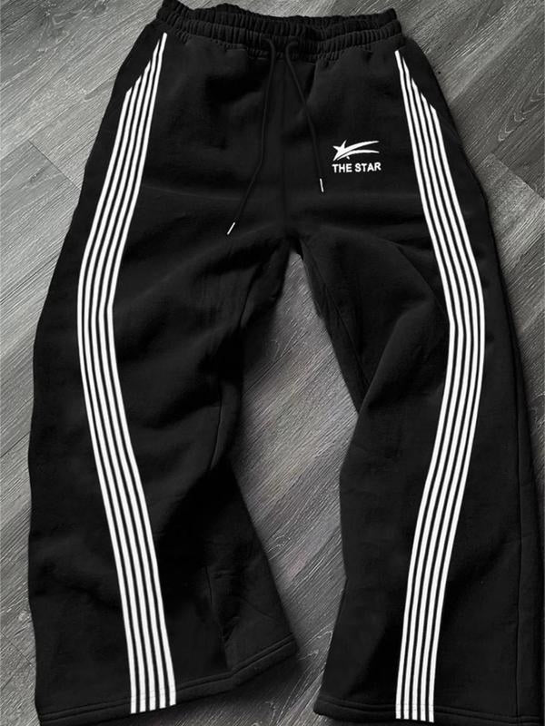 Men'S Camo / Striped Print Drawstring Waist Sports Sweatpants, Casual Comfy Regular Fit Pocket Straight Leg Trousers for Fall & Winter, Men'S Bottoms for Daily Wear, Work Trousers, Sports Pants Sportswear, Fitness Pants, Clothes