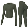 Jetjoy 2 Piece Workout Sets for Women, Long or Short Sleeve T Shirt Tank Top + Workout Shorts Butt Lifting Gym Seamless Booty Biker Shorts, Going Out Gym Sets Fitness Clothes Skinny Sportswear Compression Activewear Gymwear Fitness Clothes